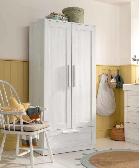 Atlas 2 Piece Cotbed Set with Wardrobe- White image number 3